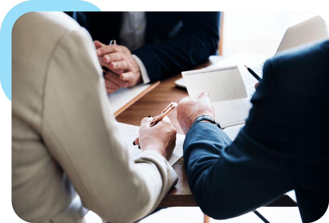 Business professionals shaking hands